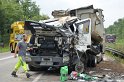 LKW umgestuerzt A 1 Rich Saarbruecken P214